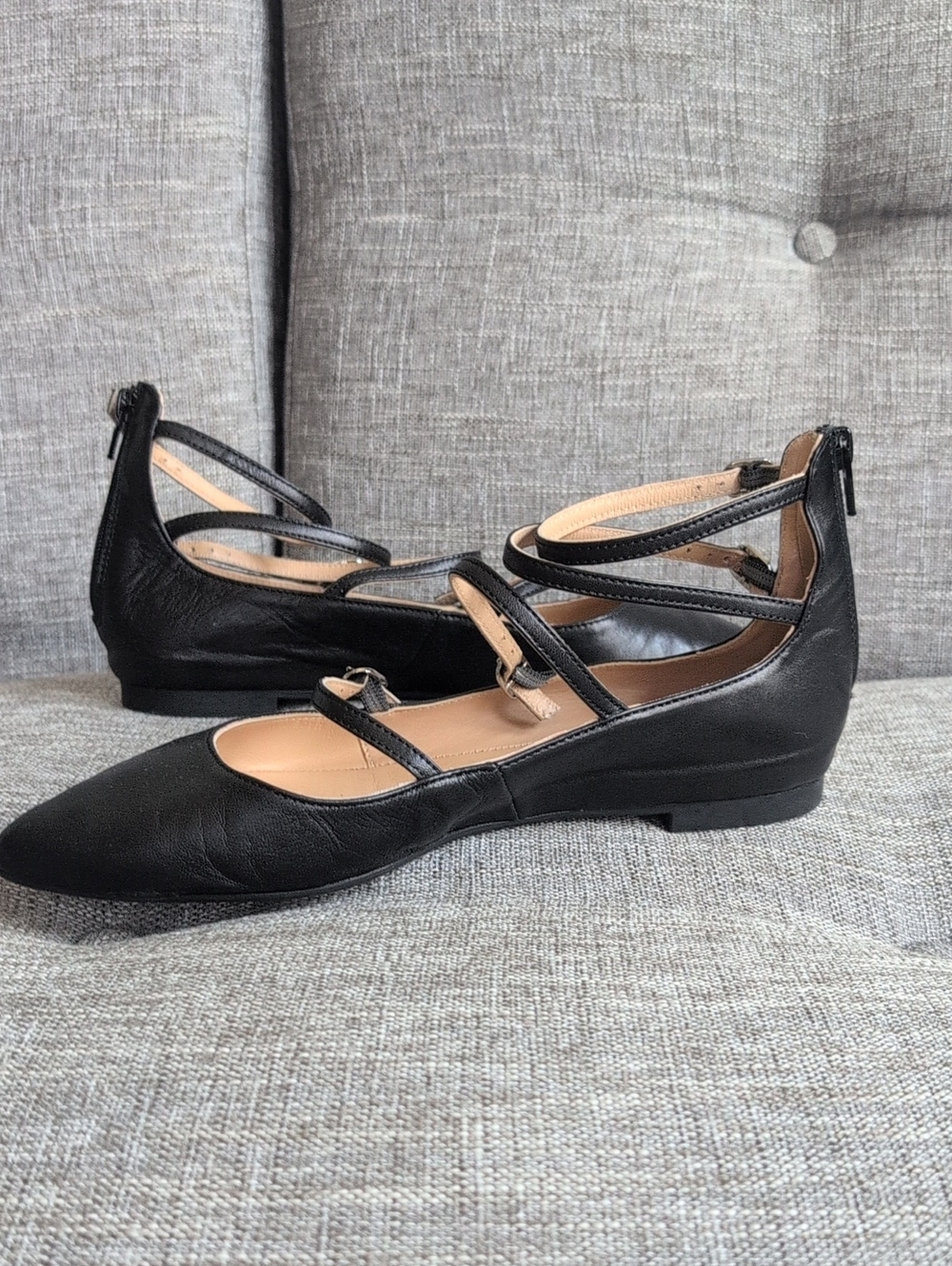 Formentini Strappy Leather Ballerina Flats Size 39 / 9